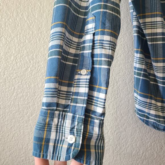 J. Crew Men's Oxford 100% Cotton Slim Fit‎ Button Shirt Blue Plaid Medium Preppy - Picture 9 of 11